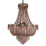 Regency II Roman Bronze Three-Light Chandelier with Golden Teak Strass Crystals
