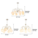 Tulips Flowers Three Step Dimming LED Milky White Modern Chandelier