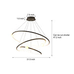 White/BlackCircular Pendant Lamp Dimmable LED Rings Chandelier