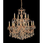 Group Etta Olde Brass Twelve-Light Golden Teak Crystal Chandelier