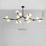 Nordic Style Modern Minimalist Cluster Metal Glass Chandelier ??Black & Gold Fixture