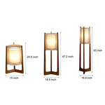 Rustic Japanese-style Wood Standing and Double Shaded LED Floor Lamp