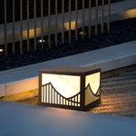 Waterproof LED Mountain Scenery Modern Solar Deck Post Lights Lawn Lights