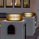 Round Creative Waterproof LED Black Modern Solar Fence Post Lights