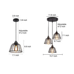 1/3 Lights Black Small Iron Cage LED Industrial Style Retro Chandelier