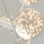 Flower Decor Crowns Crystal Glass Three Step Dimming Nordic Chandelier