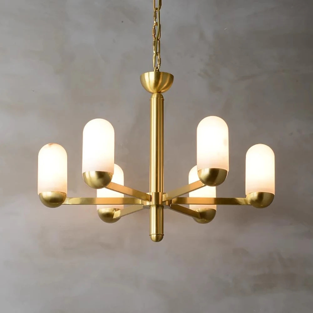 Moonshade Natural Marble Multi Light Chandelier