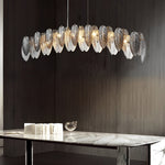Romantic Creative Feathers Glass Three Step Dimming Modern Chandelier