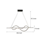 40'' Sleek Wave Modern Pendant Light with Dimmable LED