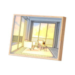 Wood Frame Ins Touch Control Dimmable LED Sunshine Painting Night Light