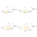 Wavy Circle Rings Three Step Dimming LED White Cream Modern Chandelier