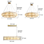 Round Glass Luxury 3 Step Dimming Simple Long Post-Modern Chandelier