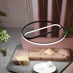 Adjustable Round Oval LED Stepless Dimming Black Modern Chandelier