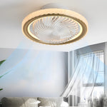 Round Mute Timing LED 3 Step Dimming Adjustable Bladeless Ceiling Fans