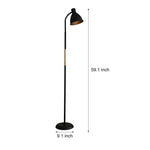59 inch Wood and Metal Arc LED Task Floor Lamp