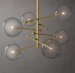 Glass Globe Mobile Six-Arm Chandelier 55"