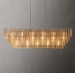 Sirene Clear Glass Rectangular Chandelier 77"