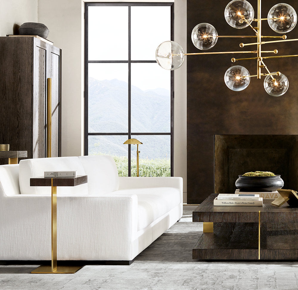 Glass Globe Mobile Eight-Arm Chandelier 79"