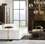 Glass Globe Mobile Eight-Arm Chandelier 79"