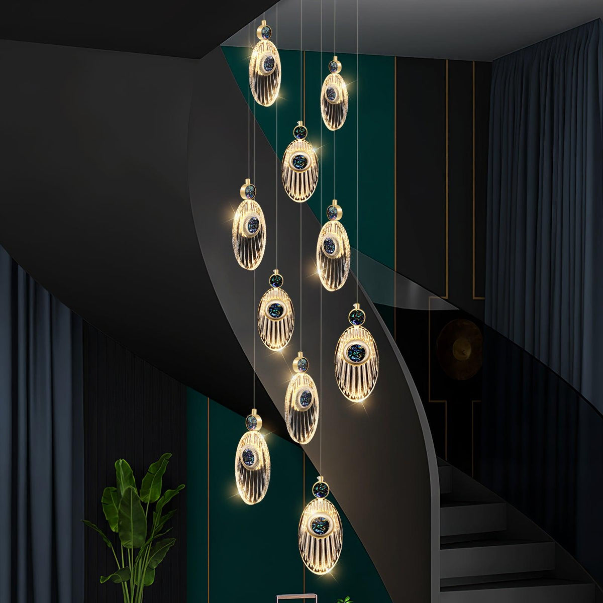 Acrylic Necklace Pendant Light 7.1"