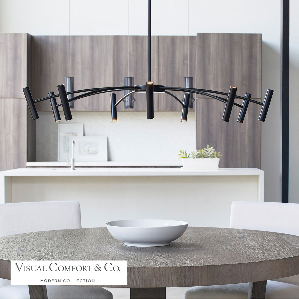 Aerial Chandelier, LED, Matte Black, 50"W (700ARL55B-LED930 70P9D5M)