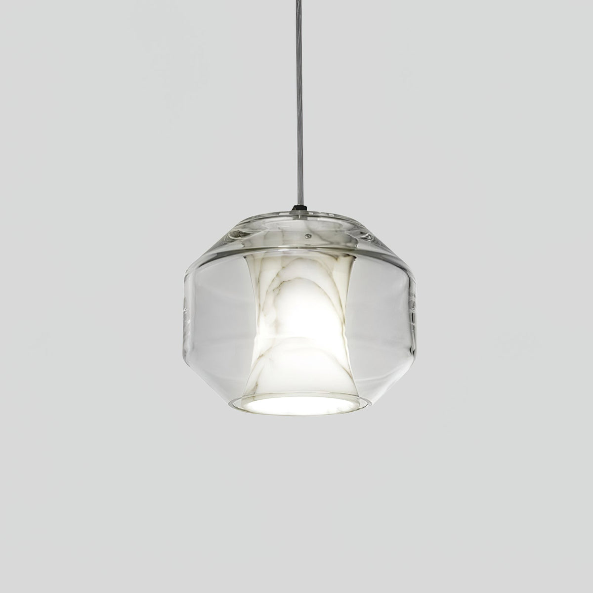 Alabaster Glass Cylinder Pendant Light