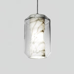 Alabaster Glass Cylinder Pendant Light
