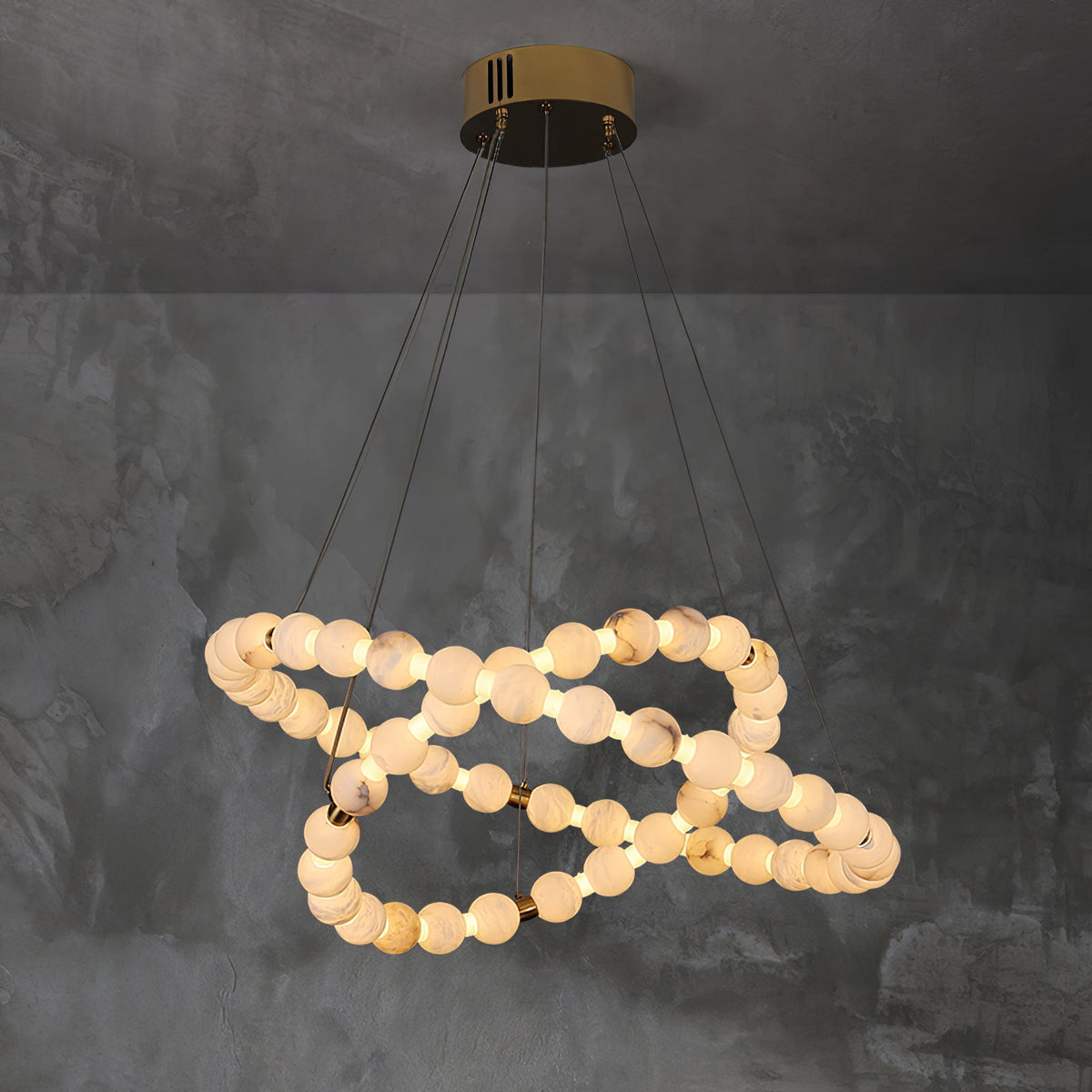 Alabaster Orb Ring Chandelier