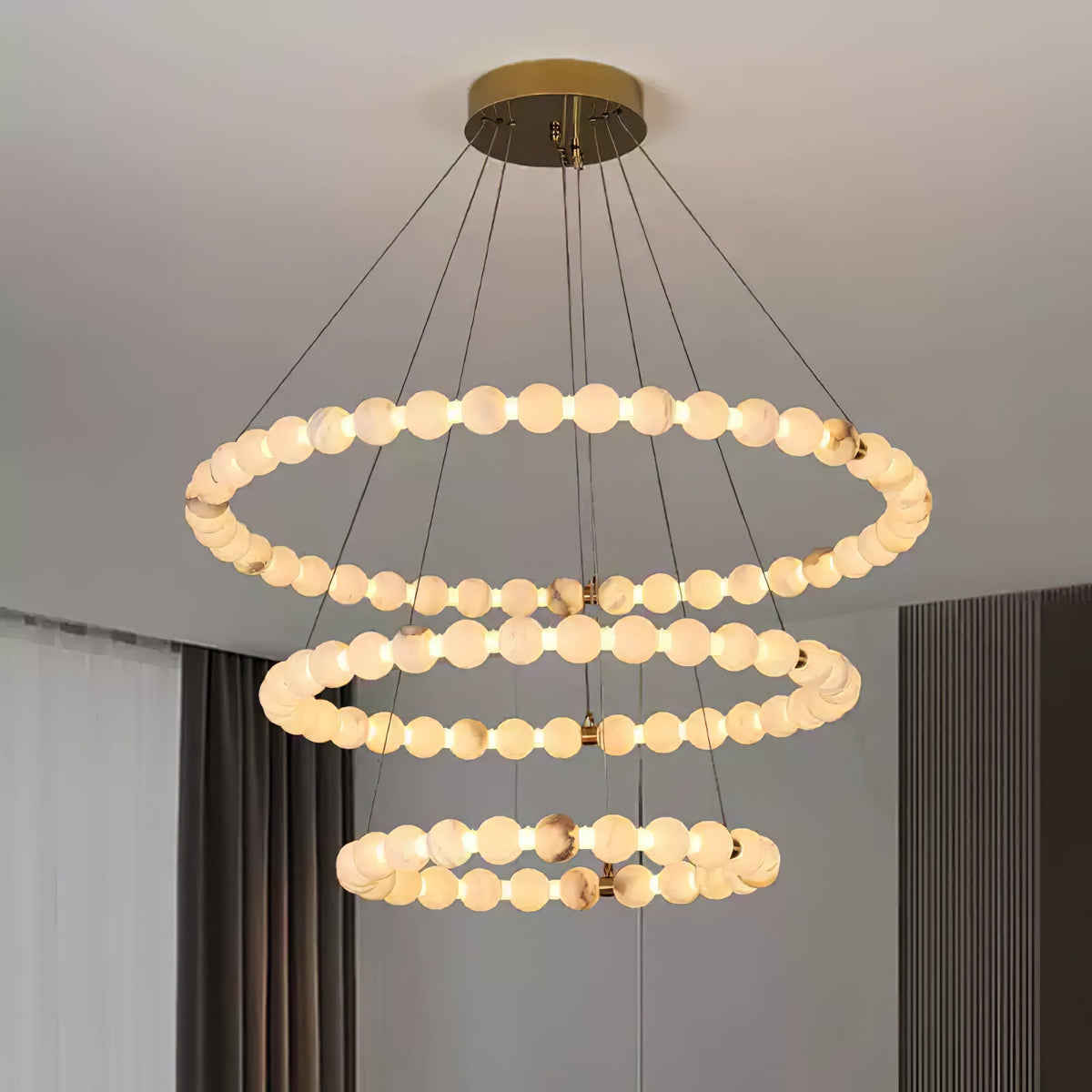 Alabaster Orb Ring Chandelier