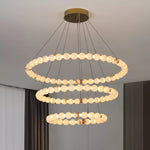 Alabaster Orb Ring Chandelier