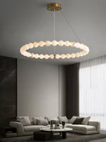 Alabaster Orb Ring Chandelier