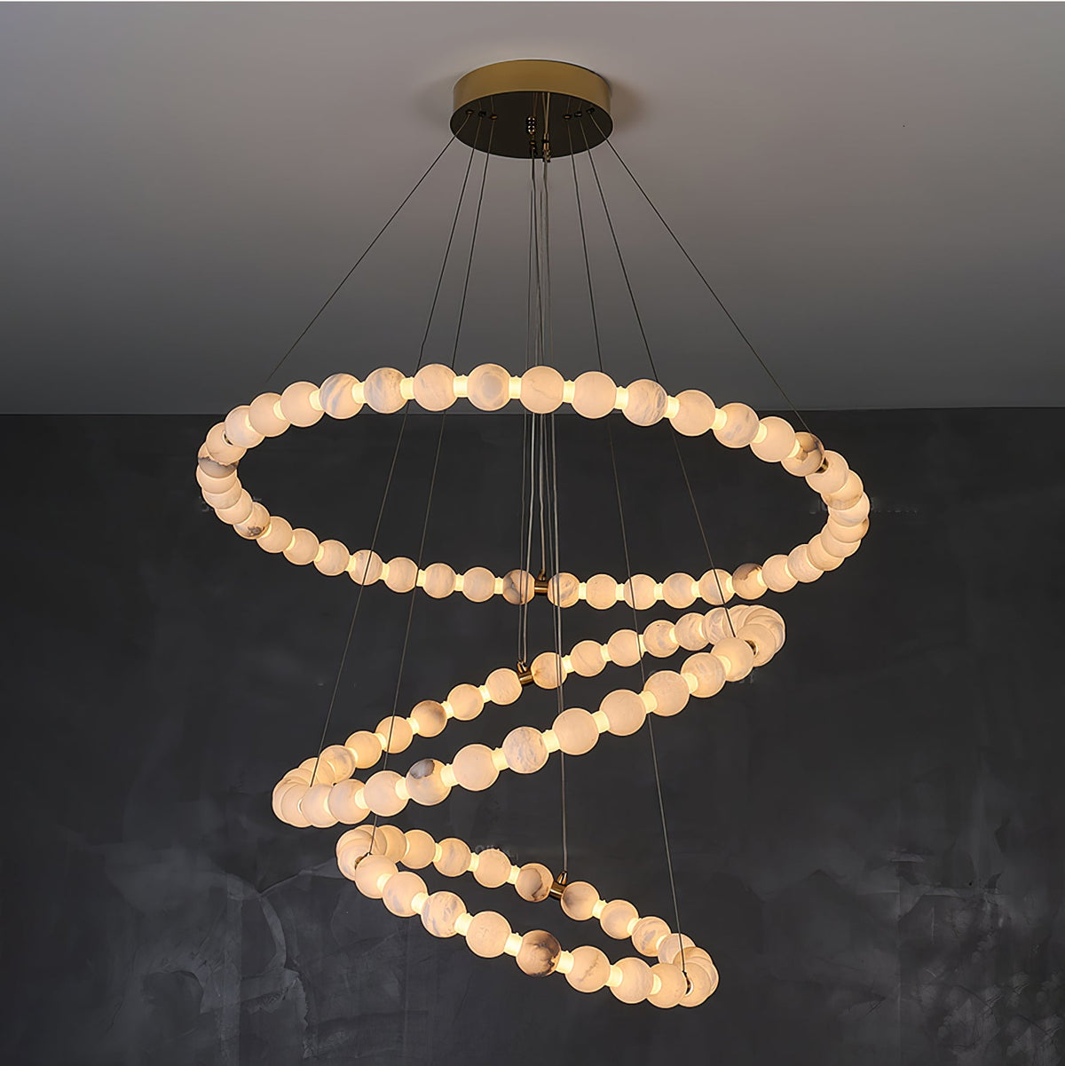 Alabaster Orb Ring Chandelier
