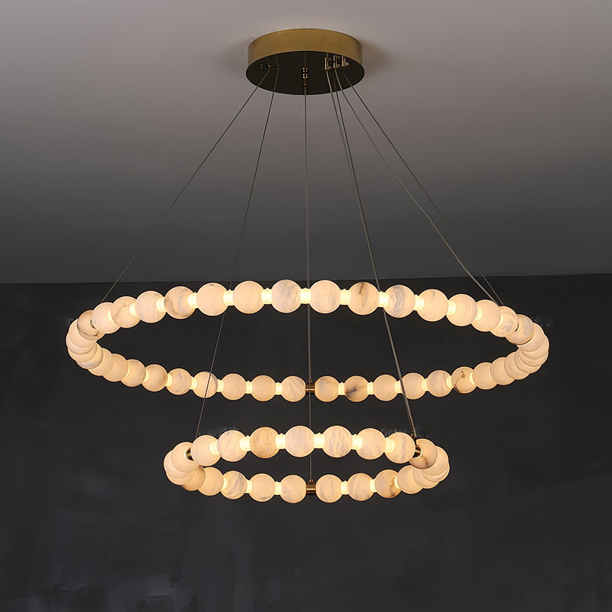 Alabaster Orb Ring Chandelier