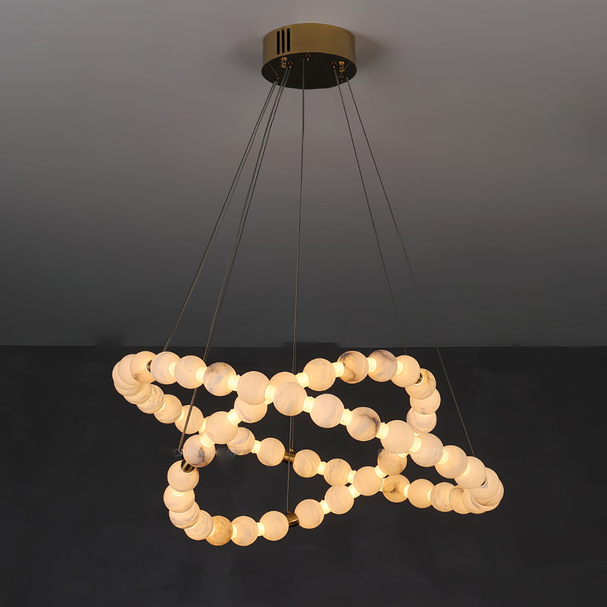 Alabaster Orb Ring Chandelier