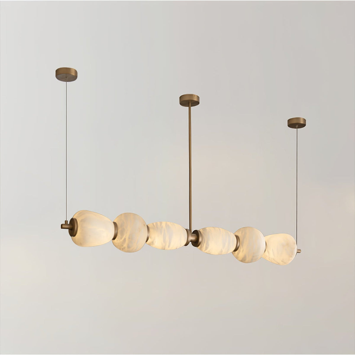 Alabaster Pebble Linear Chandelier