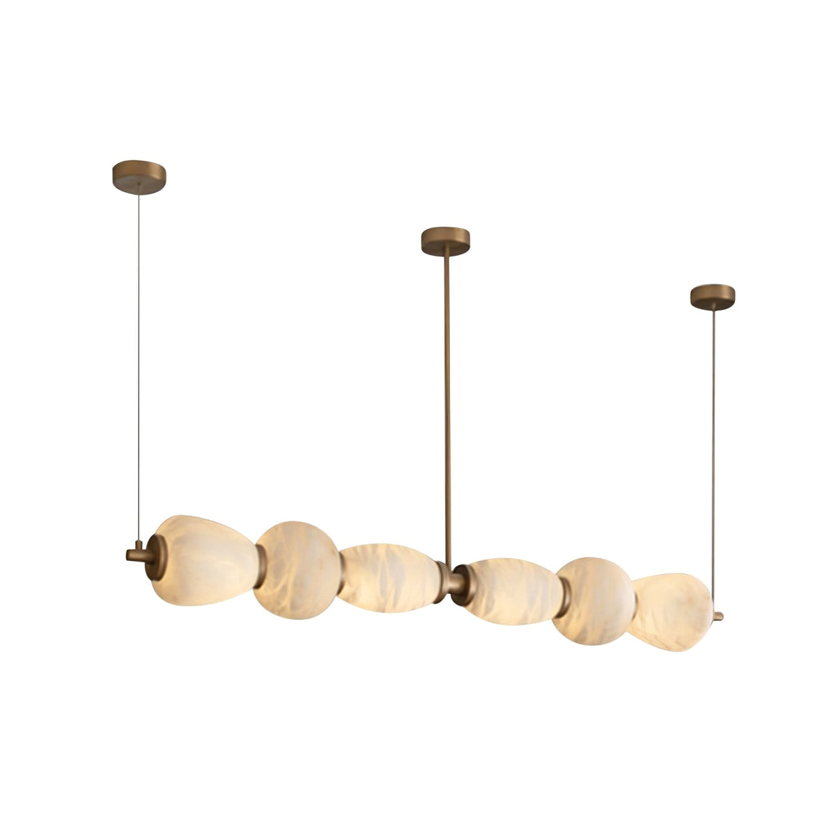 Alabaster Pebble Linear Chandelier