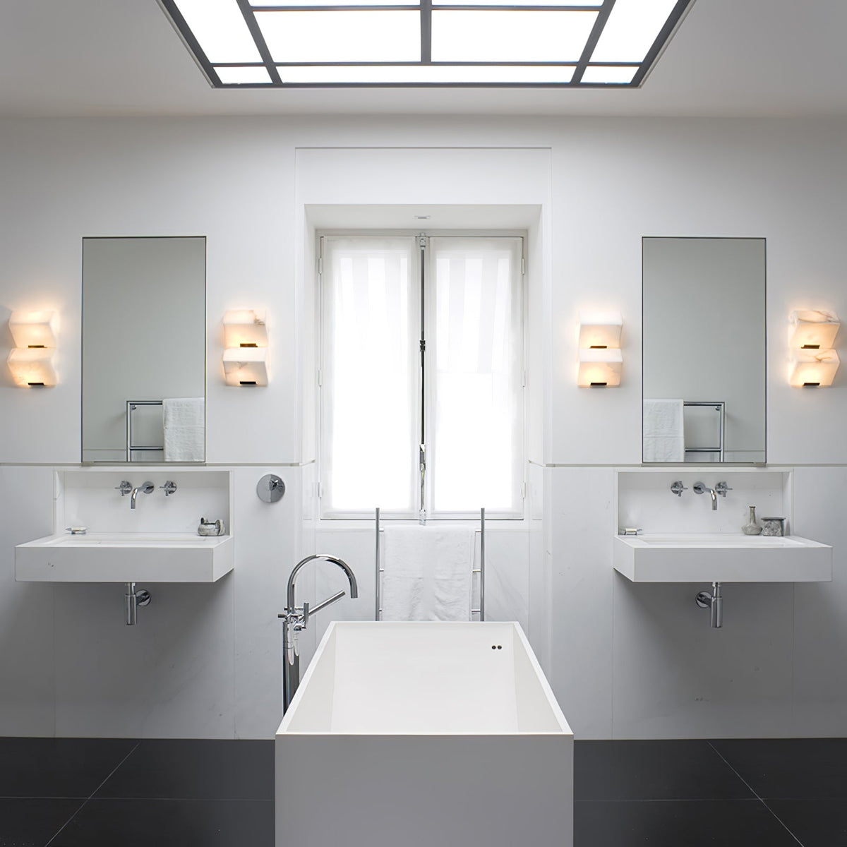 Alabaster Staircase Plug-in Wall Lamp