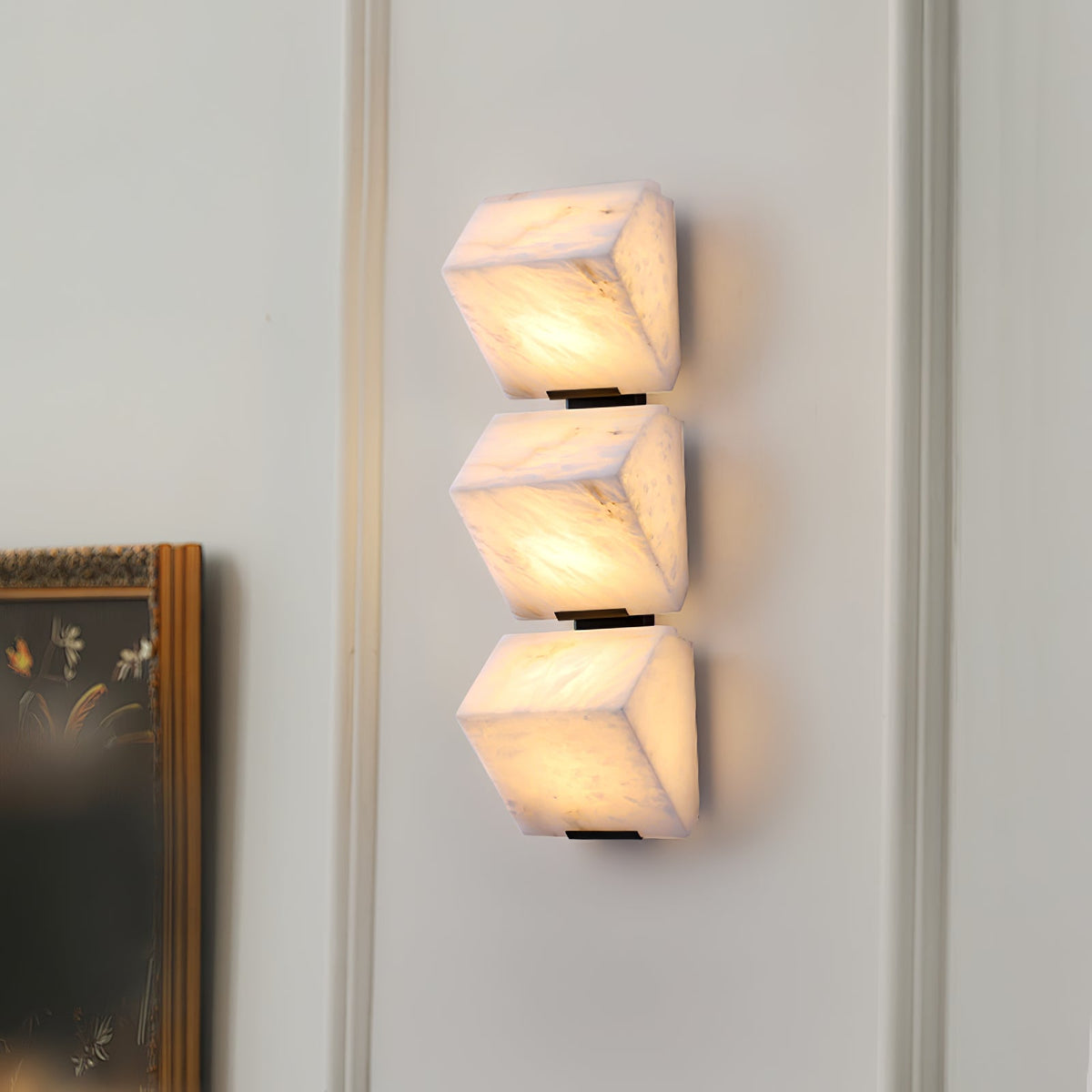 Alabaster Staircase Plug-in Wall Lamp