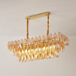 Amber Prism Glass Chandelier