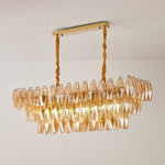 Amber Prism Glass Chandelier
