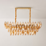 Amber Prism Glass Chandelier