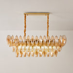 Amber Prism Glass Chandelier