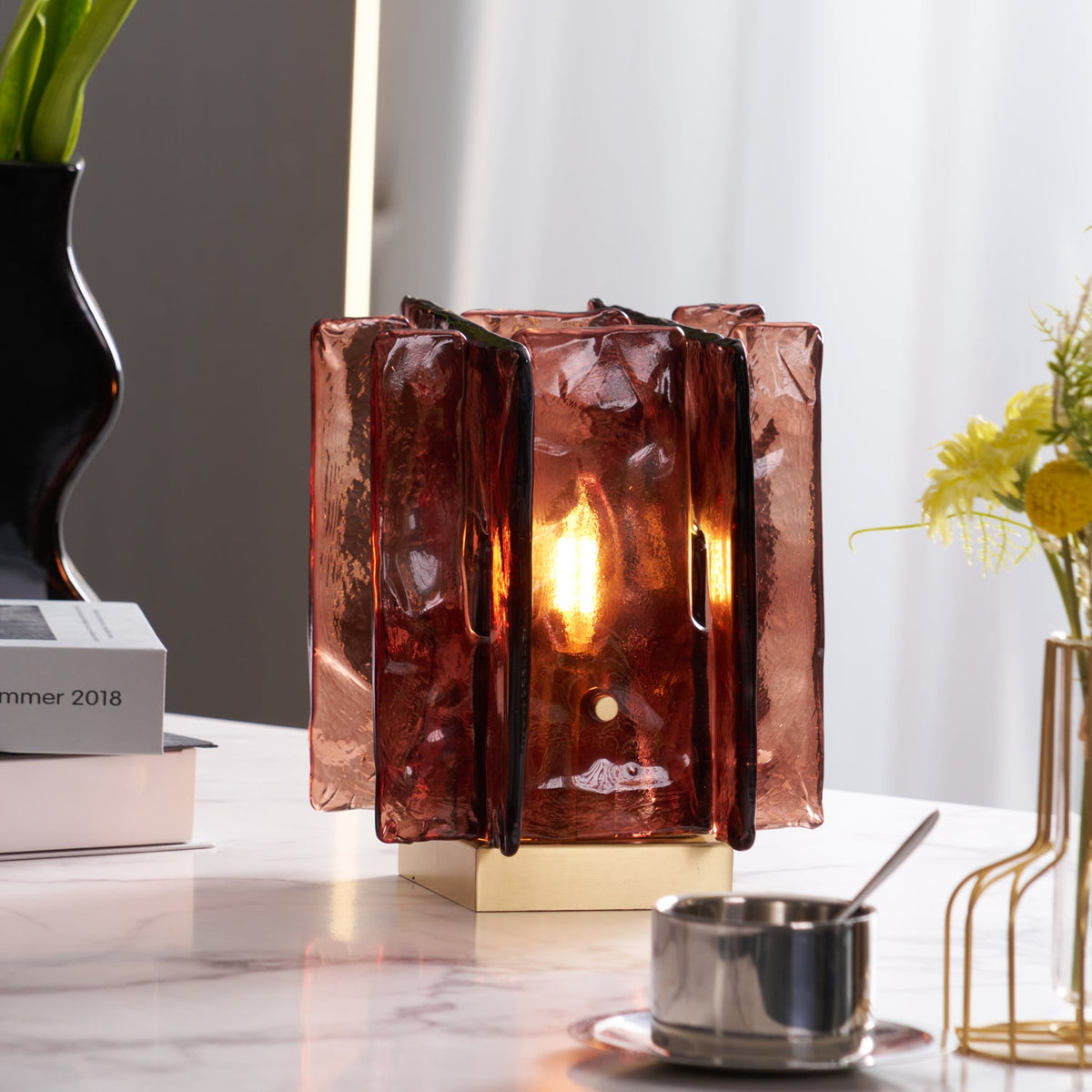 Amber Building Block Table Lamp