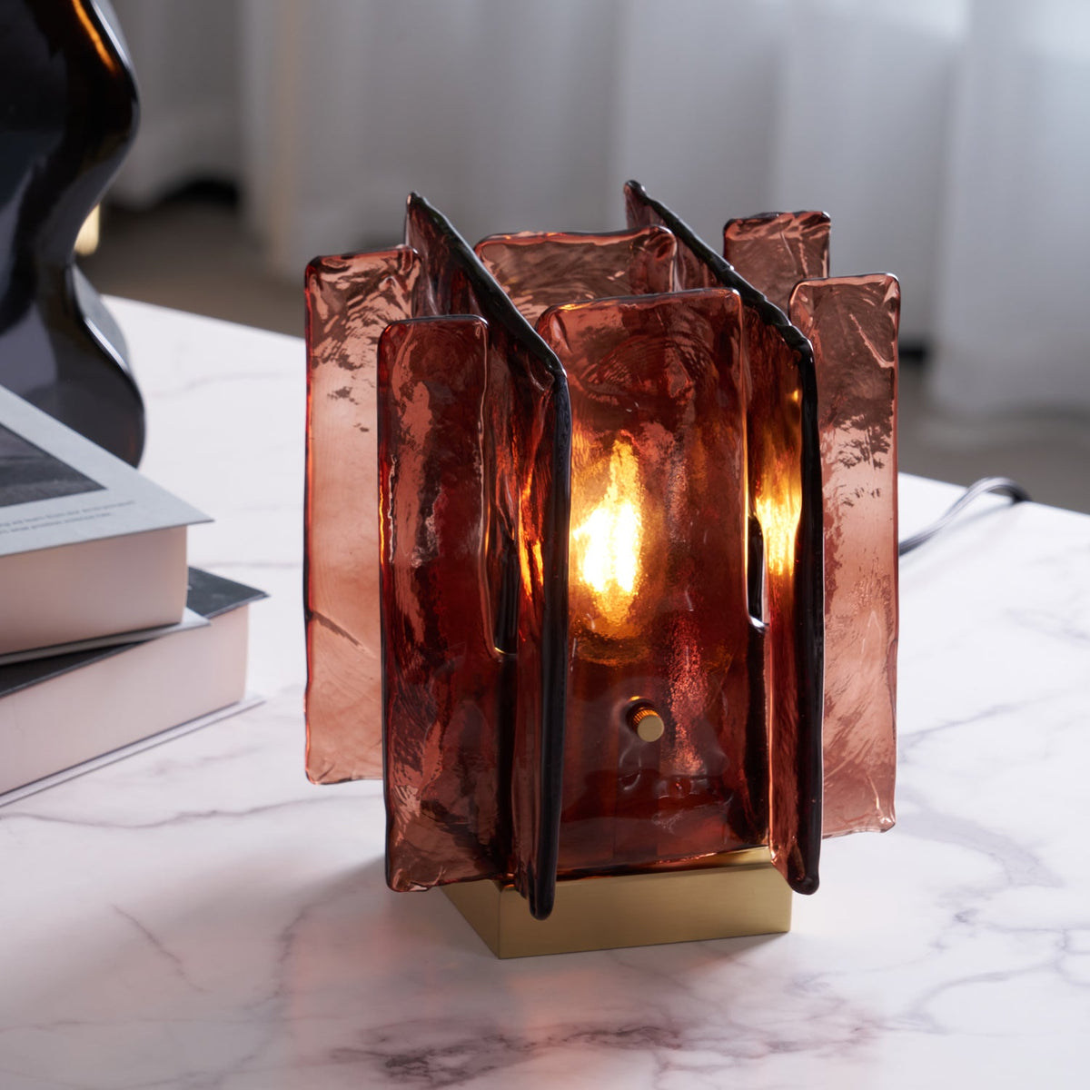 Amber Building Block Table Lamp