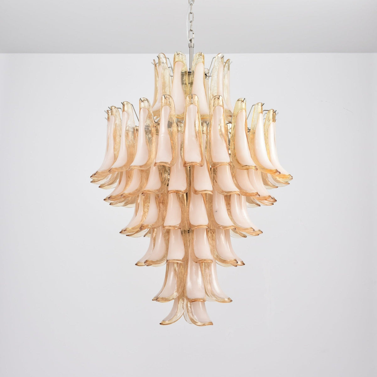 Amber Cloud Murano Glass Petals Chandelier