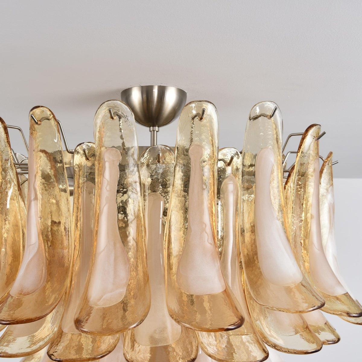 Amber Petal Glass Ceiling Lamp