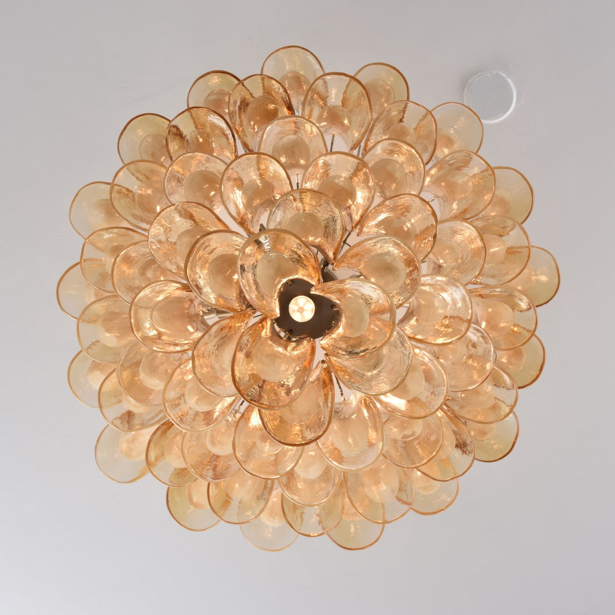 Amber Petal Glass Ceiling Lamp
