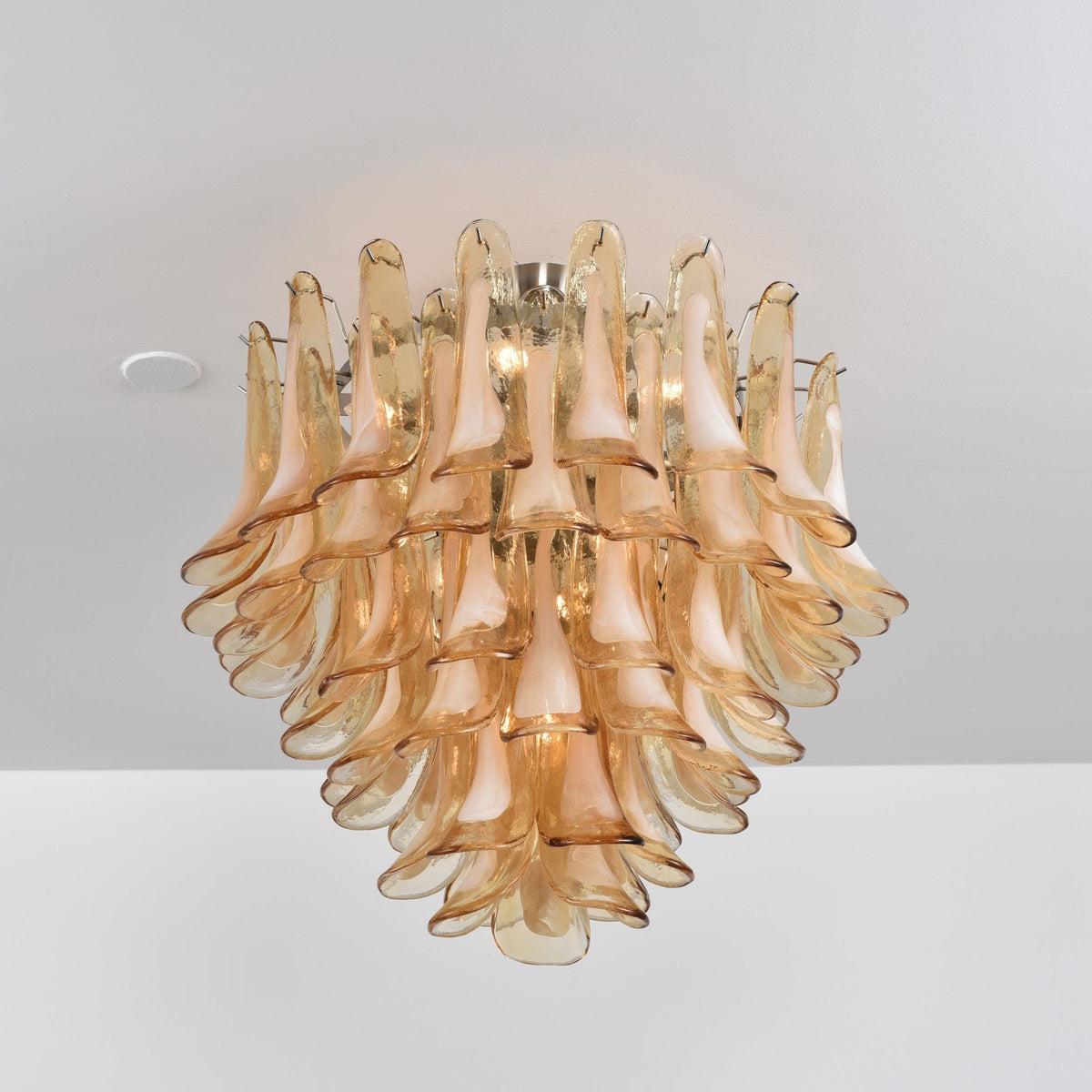 Amber Petal Glass Ceiling Lamp