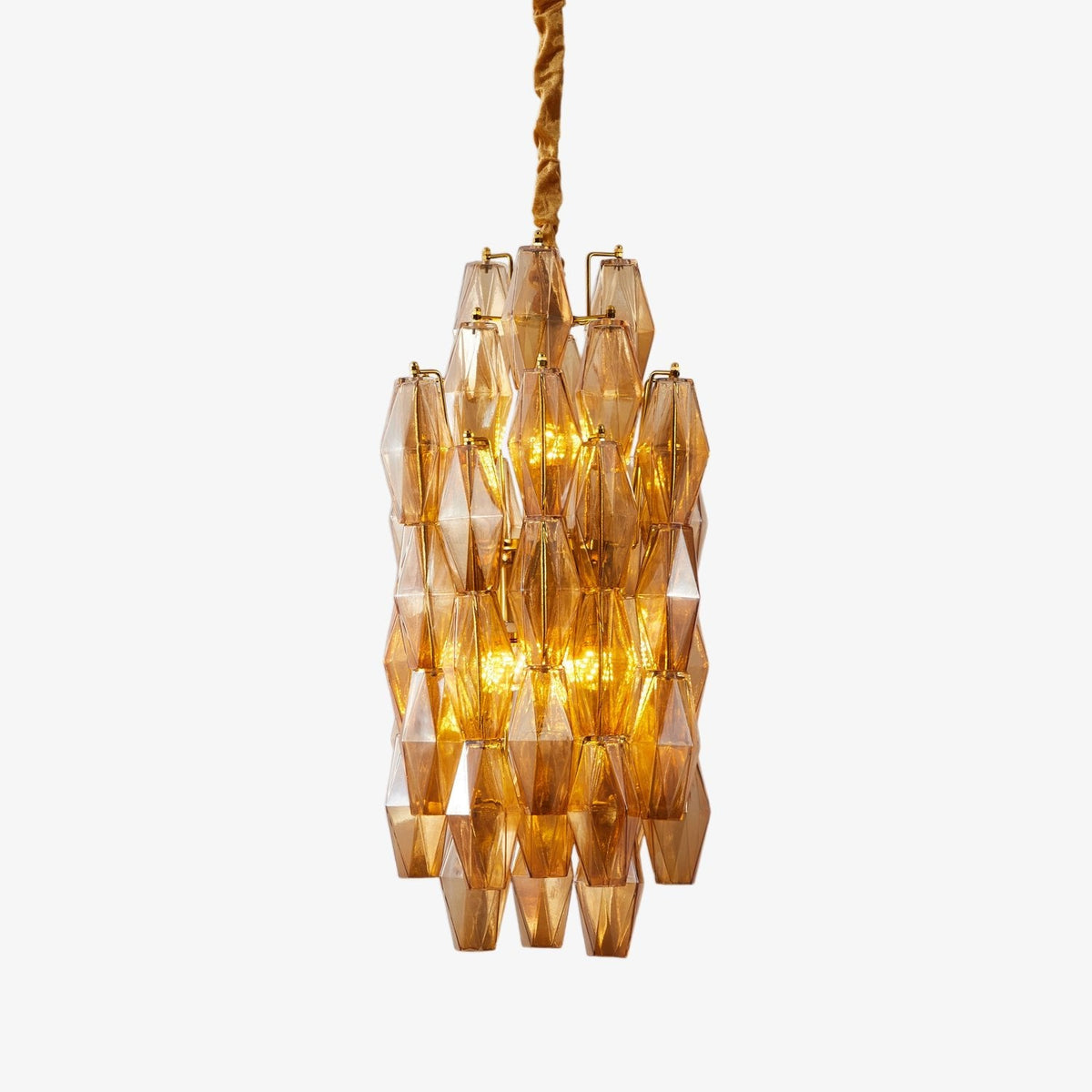 Amber Prism Long Chandelier