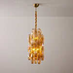 Amber Prism Long Chandelier